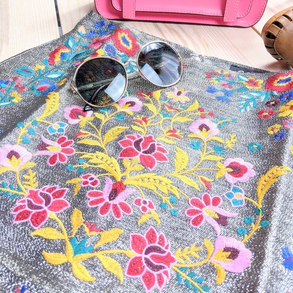 FINAL SALE 🆕🌿boho METALLIC SKIRT🌿 - Picture 5 of 8